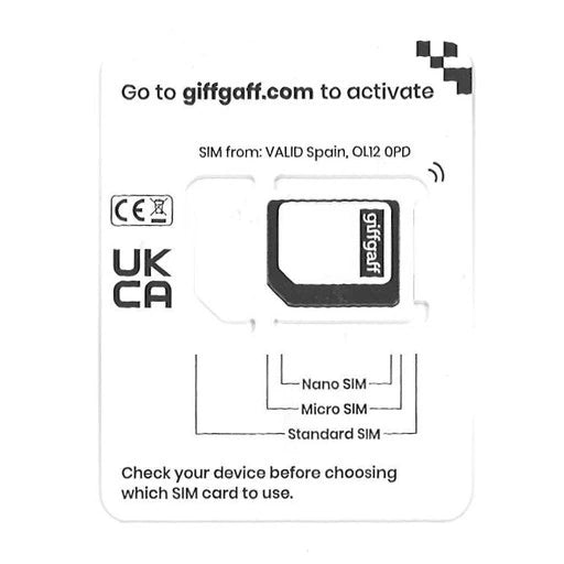 "UK SIM GIFFGAFF"